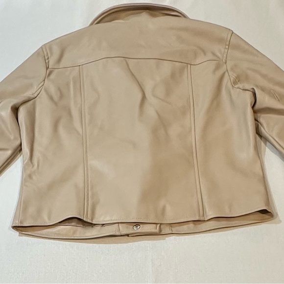 Sam Edelman Faux Leather Moto Jacket Beige | NWT Size Small - Picture 9 of 12